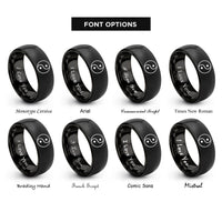 font options for inside engraving on black yin yang symbol rings