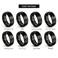 font options for inside engraving on black yin yang symbol rings