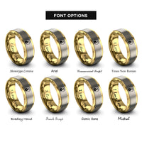 font options for inside engraving on gold & silver yin yang symbol rings