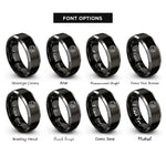 font options for inside engraving on black & silver yinyang dragons rings