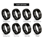 font options for inside engraving on black yinyang dragons rings