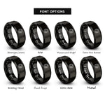 font options for inside engraving on black yinyang dragons rings