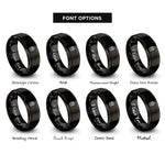 font options for inside engraving on black yogurt parfait cup rings