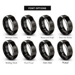 font options for inside engraving on black & silver yorkshire terrier rings