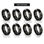 font options for inside engraving on black & grey yorkshire terrier rings