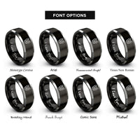 font options for inside engraving on black & grey yorkshire terrier rings