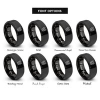 font options for inside engraving on black yorkshire terrier rings