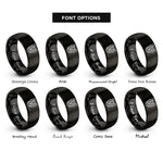 font options for inside engraving on black yorkshire terrier rings