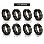 font options for inside engraving on gunmetal & black yorkshire terrier rings