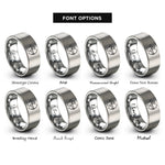 font options for inside engraving on silver youth archer draw rings