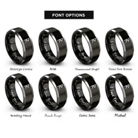 font options for inside engraving on black & silver yr rune rings