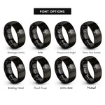 font options for inside engraving on black yucca moon rings