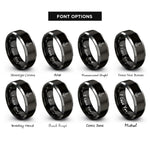 font options for inside engraving on black & grey yucca spike rings