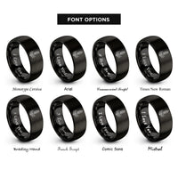 font options for inside engraving on black yucca spike rings
