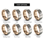 font options for inside engraving on rose gold & grey yucca spike rings