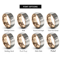 font options for inside engraving on rose gold & grey yucca spike rings