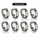 font options for inside engraving on gray yule log rings