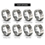 font options for inside engraving on gray yule log rings