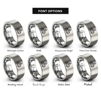 font options for inside engraving on gray yule log rings