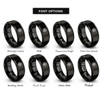 font options for inside engraving on black yule sun wheel rings