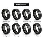 font options for inside engraving on black z order curve rings