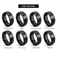 font options for inside engraving on black z order curve rings