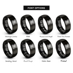 font options for inside engraving on black z order curve rings