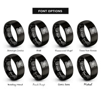 font options for inside engraving on black z order curve rings