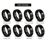 font options for inside engraving on black z order curve rings