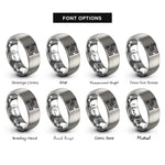 font options for inside engraving on gray z order curve rings