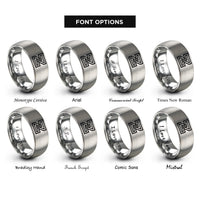 font options for inside engraving on gray z order curve rings