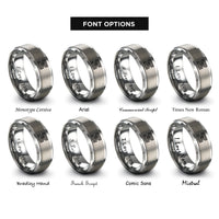 font options for inside engraving on gray z order curve rings