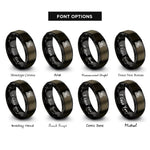 font options for inside engraving on gunmetal & black z order curve rings