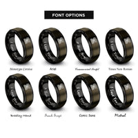 font options for inside engraving on gunmetal & black z order curve rings