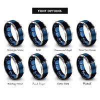 font options for inside engraving on blue & grey zadkiel rings