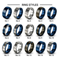 tatami tile design tungsten ring styles in blue & silver