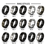 bodybuilder silhouette design tungsten ring styles in black