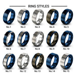 rugby scrum cap design tungsten ring styles in blue & silver