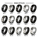 diamond circle design tungsten ring styles in black