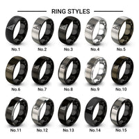speed square design tungsten ring styles in black & grey