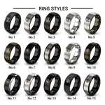 no smoking design tungsten ring styles in black