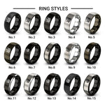 filament spool design tungsten ring styles in black