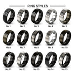 quilt block design tungsten ring styles in black