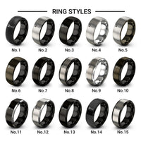 pricking iron design tungsten ring styles in black & grey