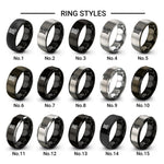 spool of thread design tungsten ring styles in gunmetal & gray