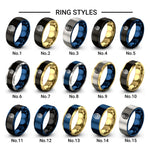 basket eggs design tungsten ring styles in black & blue