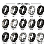 bathymetry lines design tungsten ring styles in black & silver