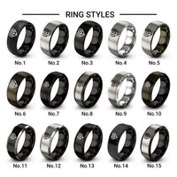 binary heart design tungsten ring styles in black & gray