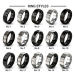boundary dashed line design tungsten ring styles in black & grey