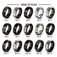 carpenters square design tungsten ring styles in black & gray